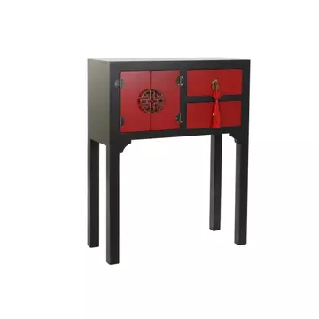 Konzol asztal lucfenyő, mdf 63x27x83 cm piros, fekete