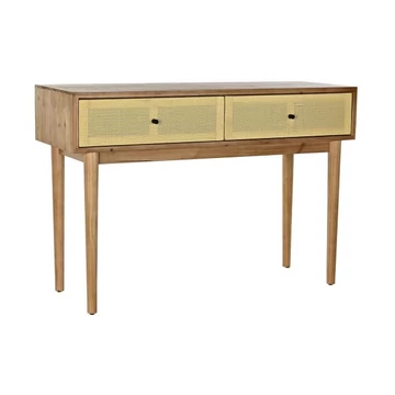 Konzol asztal lucfenyő, rattan 112x38x75 cm barna, natúr