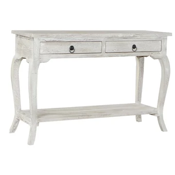 Konzol asztal mangófa 115x38x76 cm fehér