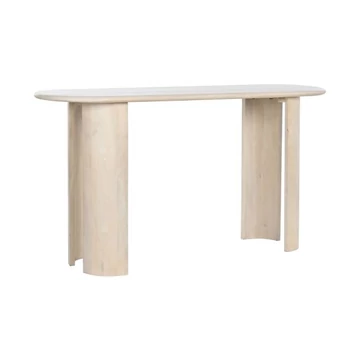 Konzol asztal mangófa 147x45x76 cm fehér