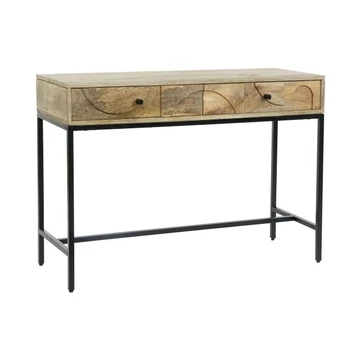 Konzol asztal mangófa, fém 108x38x76 cm színes