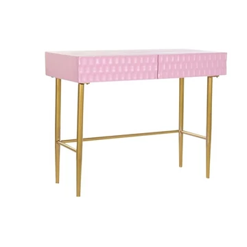 Konzol asztal mangófa, fém 90x45x74 cm pink, arany