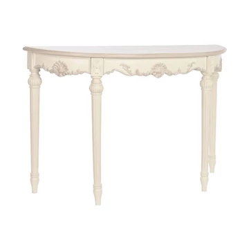 Konzol asztal mangófa, mdf 122x38x79 cm bézs, krém