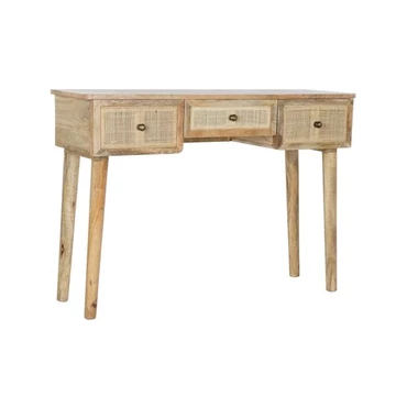 Konzol asztal mangófa, rattan 110x35x76 cm natúr