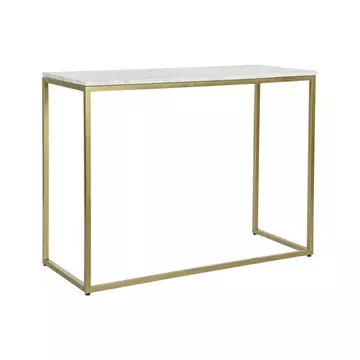Konzol asztal márvány, fém 100x40x77 cm fehér, arany