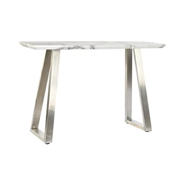 Konzol asztal mdf, acél 120x40x76 cm fehér, ezüst