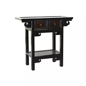 Konzol asztal szilfa 85x35x80 cm fekete, sötétbarna