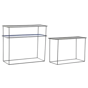 Konzol asztal tengeri fém 70x27x45 cm kék, fekete S/2
