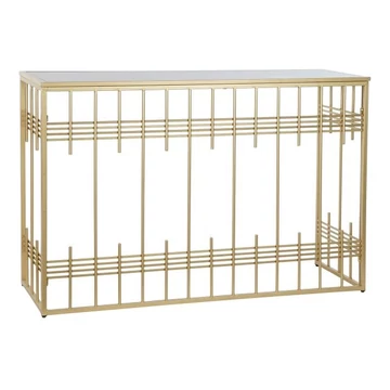 Konzol asztal tükör fém, üveg 120x40x81 cm arany, fekete