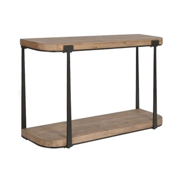 Konzol lucfenyő, fém 120x35x75 cm barna, fekete
