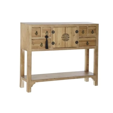 Konzol lucfenyő, mdf 96x24x79 cm natúr, piros