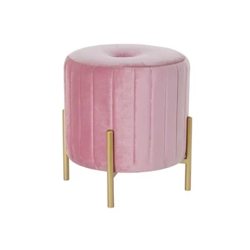 Lábtartó bársony, fém 44x44x46 cm pink, arany
