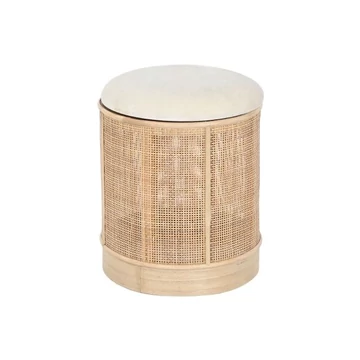 Lábtartó fenyő, rattan 35x35x38 cm natúr