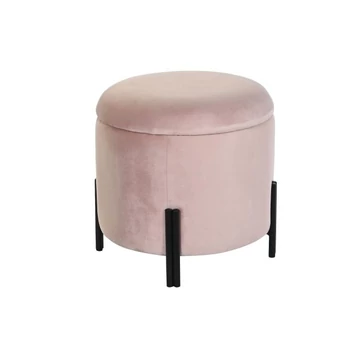 Lábtartó tetővel poliészter, fém 42x42x42 cm pink, fekete