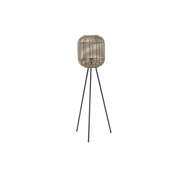 Lámpa álló leveles fém, bambusz 31x31x116 cm natúr, fekete