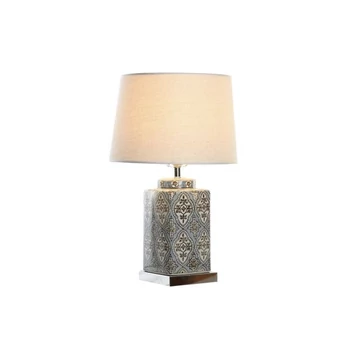 Lámpa asztali arab porcelán, poliészter 35x35x57 cm bézs, kék