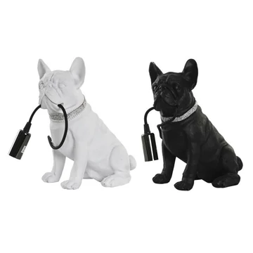 Lámpa asztali bulldog poly 25x15x29 cm fekete, fehér 2 féle