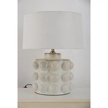 Lámpa asztali gömb porcelán 42x42x53 cm fehér