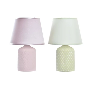 Lámpa asztali kerámia, poliészter 20x20x31 cm pink, menta 2 féle