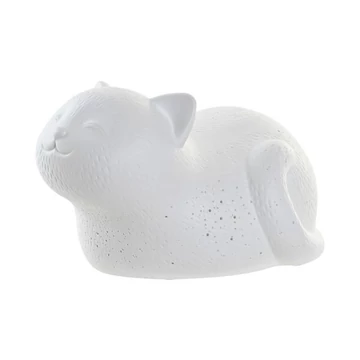 Lámpa asztali LED-es macska porcelán 23x16x13 cm fehér