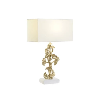 Lámpa asztali leveles poly, poliészter 38x20x59,5 cm arany, fehér