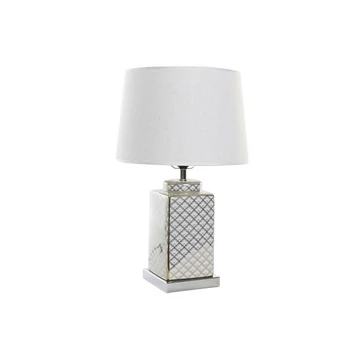 Lámpa asztali mozaikos porcelán, poliészter 35x35x57 cm arany, fehér