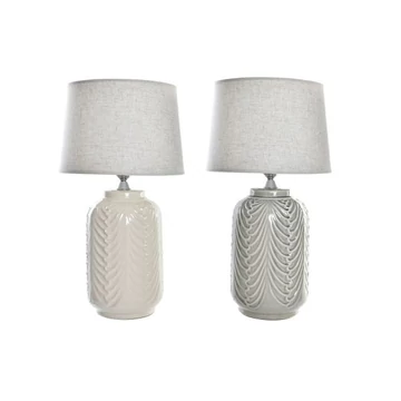 Lámpa asztali porcelán 30x30x60,5 cm fehér, szürke 2 féle