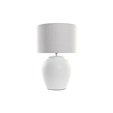 Lámpa asztali porcelán, vászon 38x38x58 cm fehér