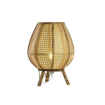 Lámpa asztali rattan 29x29x40 cm barna