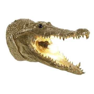 Lámpa fali krokodil poly 27,5x41x22 cm arany