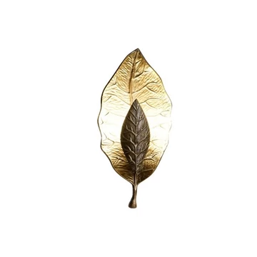 Lámpa fali levél alumínium 21x10x46 cm bronz