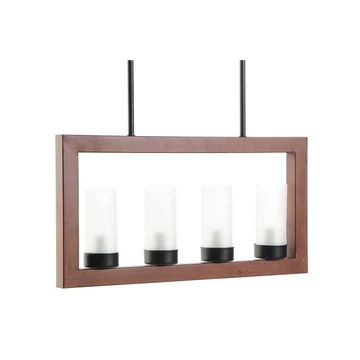 Lámpa mennyezeti alumínium, üveg 52x10x30 cm barna