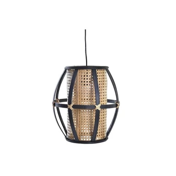 Lámpa mennyezeti bambusz, rattan 34x34x35 cm fekete, barna