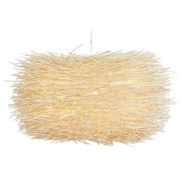 Lámpa mennyezeti fészek rattan, fém 60x60x35 cm natúr