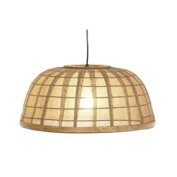 Lámpa mennyezeti pamut, rattan 48x48x21,5 cm barna
