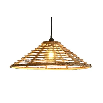Lámpa mennyezeti rattan 57x57x22 cm barna