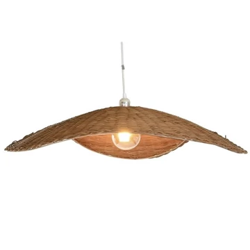 Lámpa mennyezeti rattan 80x80x20 cm barna