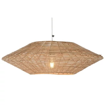 Lámpa mennyezeti rattan 80x80x25 cm barna