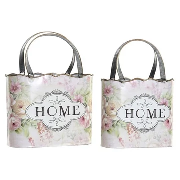 Növénytartó szett HOME fém 29x13x38,5 cm pink S/2