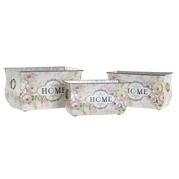 Növénytartó szett HOME fém 31x18x17,5 cm pink S/3