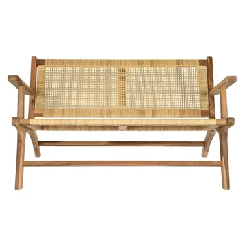 Pad teakfa, rattan 120x76x68 cm barna, natúr