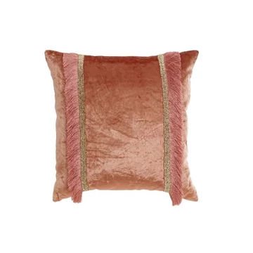 Párna bojtos műszál, pamut 45x10x45 cm korall
