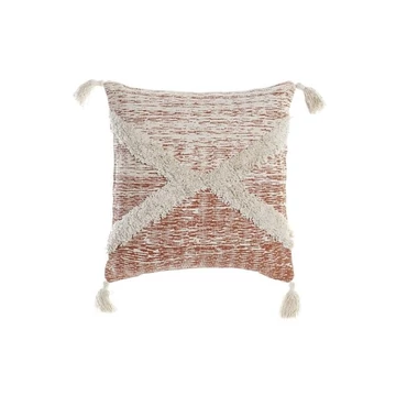 Párna bojtos narancs pamut 45x10x45 cm narancssárga, bézs