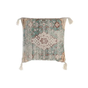 Párna bojtos pamut 45x10x45 cm kék, bézs