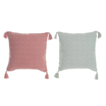 Párna bojtos pamut 45x10x45 cm menta, pink 2 féle