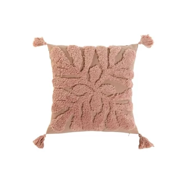 Párna bojtos pamut 45x15x45 cm terrakotta