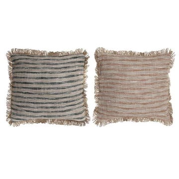 Párna bojtos pamut 45x15x45 cm terrakotta, zöld 2 féle