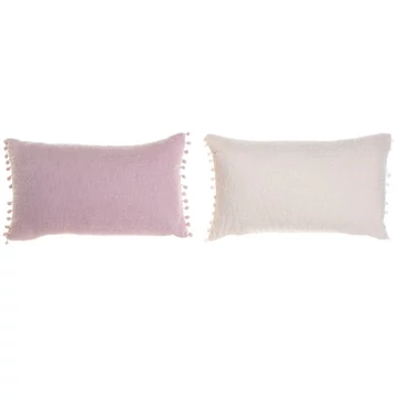 Párna bojtos pamut 50x10x30 cm pink, bézs 2 féle