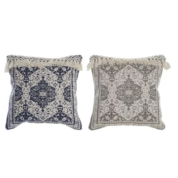 Párna bojtos pamut 50x10x50 cm színes 2 féle