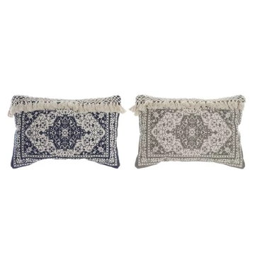 Párna bojtos pamut 60x10x40 cm színes 2 féle